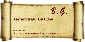 Barancsek Galina névjegykártya